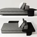 Modern Recliner Multi-person Sofa Leisure Sofa Imperial Concubine Sofa Pillow Side Lazy Sofa 3d model