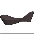 Modern Dark Brown Outdoor Sofa with Wavy Texture and Sleek Curved Lines