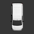 White Compact Cargo Van Featuring Modern Design Black Wheels And Reflective Surface