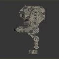 Camouflage Four Legged Mechanical Robot 3D Model With Articulated Joints Armored Body And Weapon Components