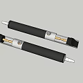 Two Black Cylindrical Tools With White Ends And Metal Components 3d model