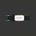 Modern 3D Train Model With Shiny Black White Body And Orange Wheels