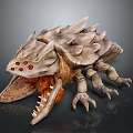 Fierce Spiked Shell Game Movie Character With Red Eyes Open Mouth And Sharp Teeth