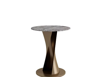 Modern Elegant Side Table With Marble Top And Twisted Metal Base Design 3d model