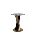Modern Elegant Side Table With Marble Top And Twisted Metal Base Design 3d model