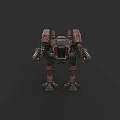 Advanced Red Black Battle Mech Weapon System With Combat Armor