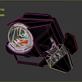 Grey Metallic Motorcycle Mechanical Component With Intricate Structure And Red Yellow Details