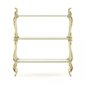Elegant Gold Three Tier Shoe Rack With Curved Legs And Carved Details