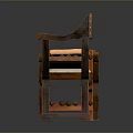 Three Variously Designed Wooden Stools With Leather And Fabric Seats And Carved Legs