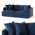 Sofa bed Ibiza blue 3d model