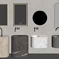 Sink basin sink smart mirror scene number 3d model