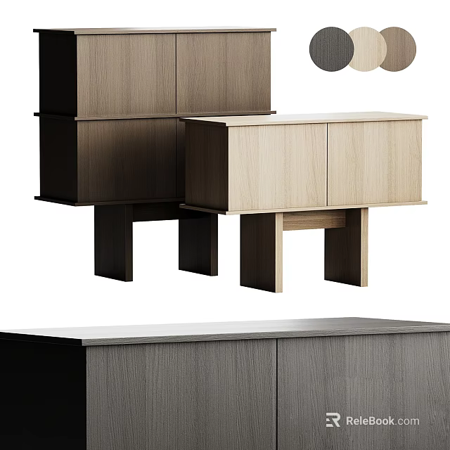 Modern Solid Wood Chest of Drawers with Minimalist Storage Design and Sleek Lines 3d model 