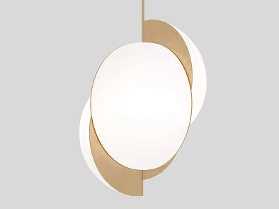 Modern Geometric Pendant Light With Golden Metal Frames And White Glass Shade 3d model