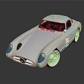 Silver Classic Mercedes Sports Car With Sleek Body And Shiny Alloy Wheels