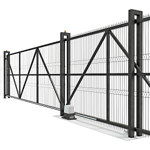 Modern Gate Factory Gate 3d model