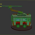 Red Fire Truck Model Featuring Extendable Ladder And Detailed Exterior Design