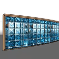 Curved Glass Railing with Metal Frame and Diamond Pattern Design in Modern Style