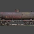 Vintage Rusty Tanker Utility Vehicle With Metal Wheels Ladder And Rusted Tank Body