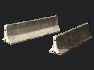 Durable Reinforced Concrete Road Barriers For Traffic Safety And Infrastructure 3d model