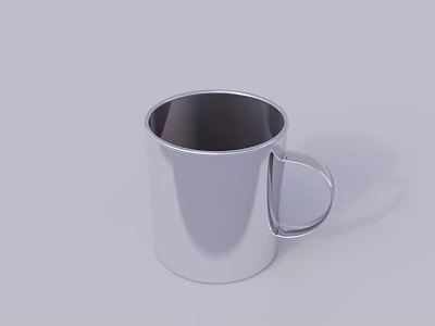 Essential Stainless Steel Kitchen Mug With Handle For Daily Household Use 3d model