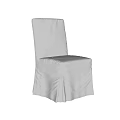 Stylish White Fitted Slipcover Dining Chair With Modern Full Coverage Fabric Design