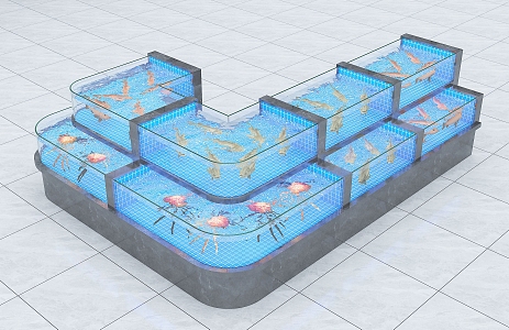 Modern Seafood Pond 3d model