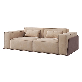 Modern minimalist double sofa 3d model