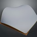 White Irregular Shaped Panel With Brown Wooden Frame And Smooth Surface