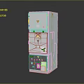 Grey Metal Computer Control Cabinet With Multiple Lockable Doors And Warning Signs