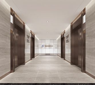 modern elevator hall 3d model