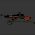 Classic Weapons Display Featuring Rifles Machine Guns and Wheel Mounted Firearms 3d model