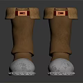 Brown Suede Boots With Cuffed Top Silver Metallic Toe And Red Label Detail