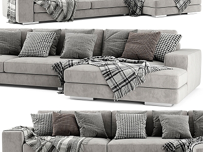 Modern gray corner sofa 3d model