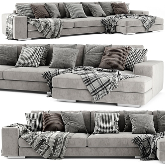 Modern gray corner sofa 3d model