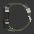 G Shock Sport Watch With Green Silicone Strap Black Dial Shock Resistant Fashion Accessory