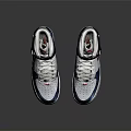 Stylish High Top Nike Swoosh Sneakers With White Blue Red Colorway And Velcro Strap Design
