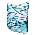 Stylish Decorative Pillow With Blue And White Abstract Lines Watercolor Design