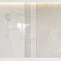 Elegant Marble Wall Tile Components With Hexagonal Grid And Golden Border