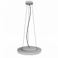 Modern Circular Pendant Light With Black Frame And White Disc Design 3d model