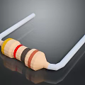 Electronic Resistor Component With Color Coded Rings In 3D Rendering Design 3d model