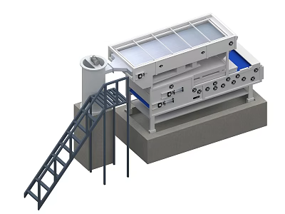 belt type sludge dewatering machine 3d model