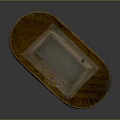 Oval Brown Wooden Storage Box With Transparent Window And Decorative Patterns
