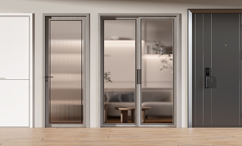 Modern swing door combination 3d model