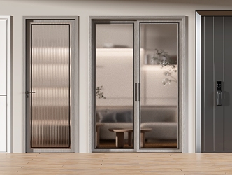 Modern swing door combination 3d model