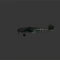 Vintage Green Military Airplane With Dual Propellers And White Cross Wings