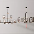 Modern Elegant Chandeliers With Metal Frame Multiple Lights And Decorative Tassel 3d model