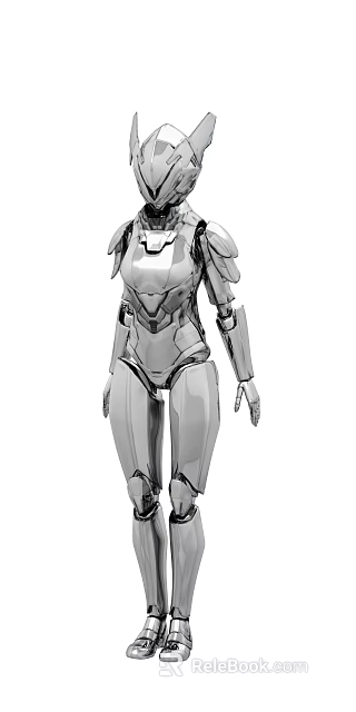 Smart Machine Humanoid Robot Figure With Metallic Design Advanced Structure And Futuristic Tech Appearance 3d model 