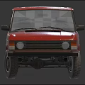Red Vintage SUV Exterior Design Featuring Classic Roof And Retro Styling