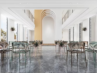 Modern Church Wedding Hall 3d model