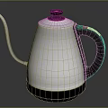 Silver Stainless Steel Electric Kettle With Long Spout And Black Handle